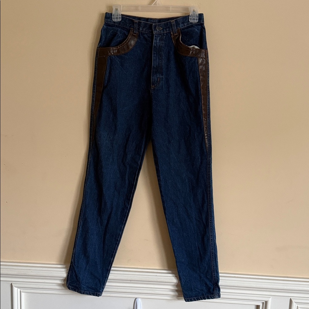 VINTAGE 80s BELMA! Western Rodeo Contrast Trim Jeans‎ Sz 16 vintage sizing